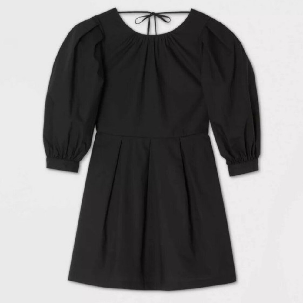 Who What Wear Black Puff Sleeve Dress